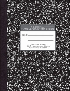COMP BK 80SH 10x8 CM MARBL BLK