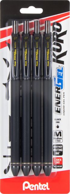 KURO GEL PEN BLK 4-PK