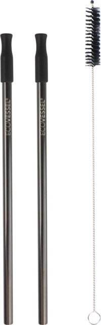 STRAW SET PACK OF 2 BLACK